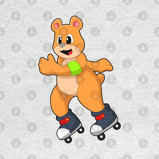 Bear as Skater with Inline skates by Markus Schnabel